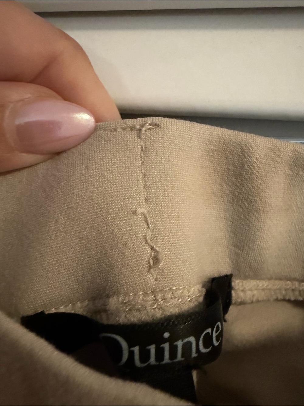 Quince Women’s Stretch Ponte Straight Leg Work Pants Tan Beige M - Picture 6 of 7